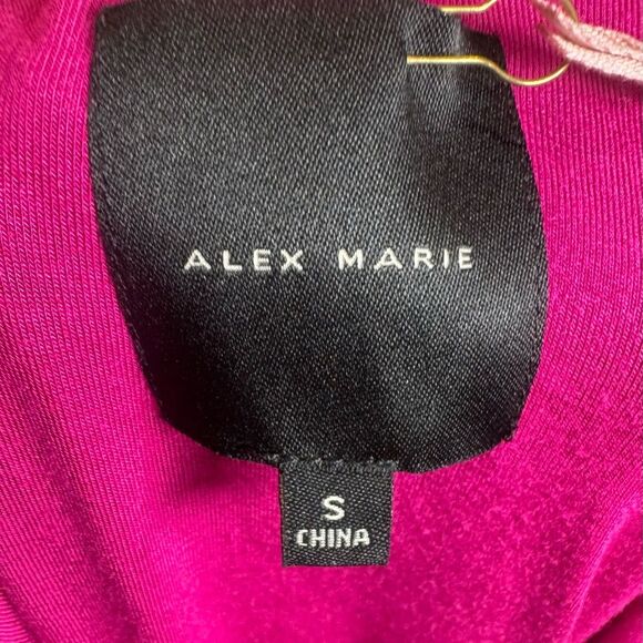 Alex Marie raspberry pink vneck flowy midi dress size small NWT - Picture 5 of 6